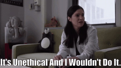 Woman In White Coat Says It's Unethical GIF