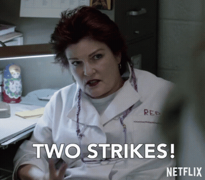 Woman In White Coat Says Two Strikes On Netflix Ad GIF