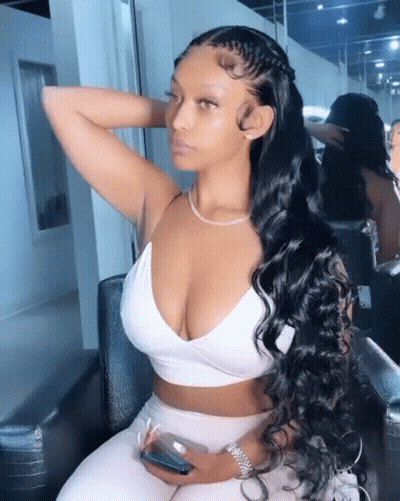 Woman In White Crop Top Hand On Head GIF