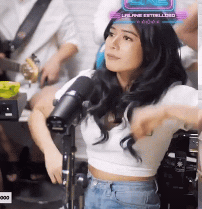 Woman In White Crop Top With Lailiane Estrella Sign GIF
