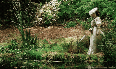 Woman In White Dress By River GIF