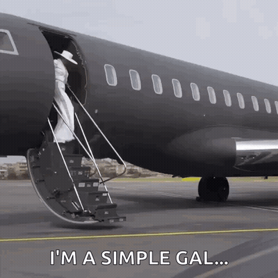Woman In White Dress Climbing Airplane Stairs GIF