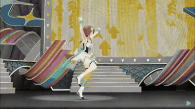 Woman In White Dress Dancing On Stage GIF