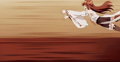 Woman In White Dress Flying GIF