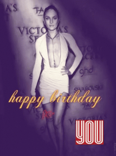 Woman In White Dress Happy Birthday You GIF