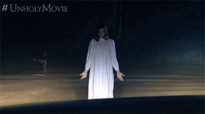 Woman In White Dress In Dark #Unholymovie GIF