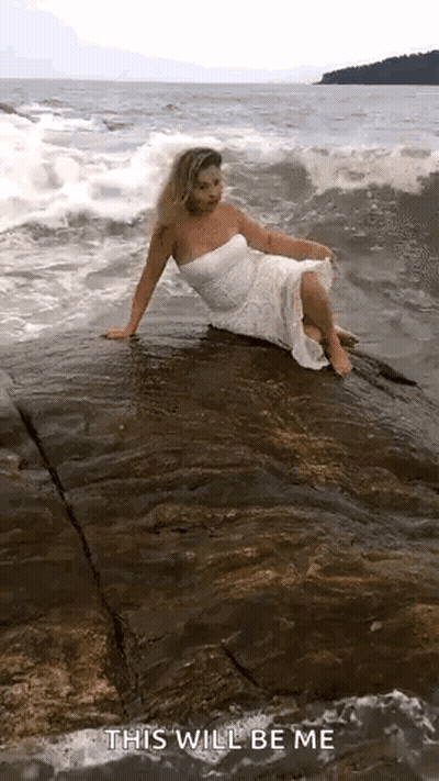 Woman In White Dress On Ocean Rock This Will Be Me GIF