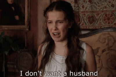 Woman In White Dress Saying I Don't Want A Husband GIF