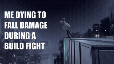 Woman In White Dress Saying Me Dying To Fall Damage During Build Fight GIF