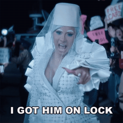 Woman In White Dress Says I Got Him On Lock GIF