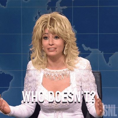 Woman In White Dress Says Who Doesn't On SNL GIF