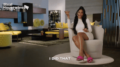 Woman In White Dress Sitting With I Did That GIF