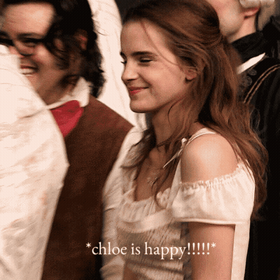 Woman In White Dress Smiling Chloe Is Happy GIF