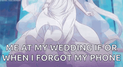 Woman In White Dress Standing In Water Saying Me At My Wedding If Or When I Forgot My Phone GIF