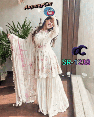 Woman In White Dress With Artistry Girl On Top GIF