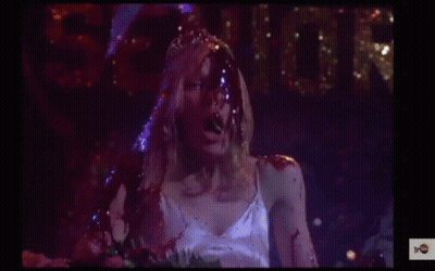 Woman In White Dress With Blood On Face GIF