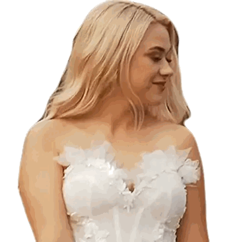 Woman In White Dress With Flowers Sticker
