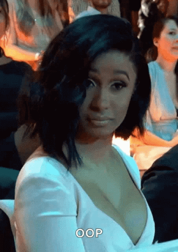 Woman In White Dress With Oops GIF