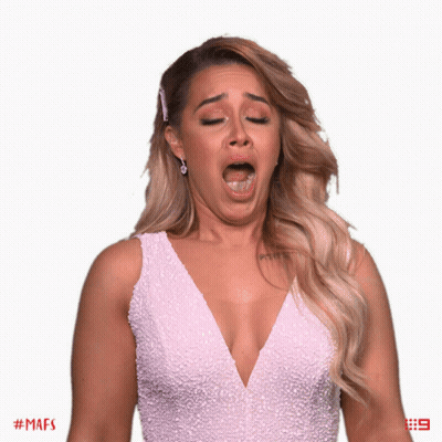 Woman In White Dress Yawning #Mafs GIF