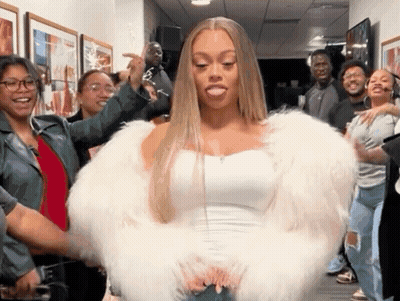 Woman In White Fur Coat GIF