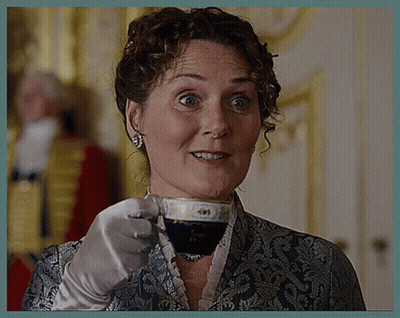 Woman In White Gloves Drinking From Cup GIF