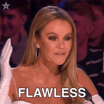 Woman In White Gloves With Flawless On Face GIF