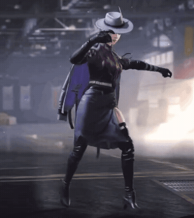 Woman In White Hat And Black Boots GIF