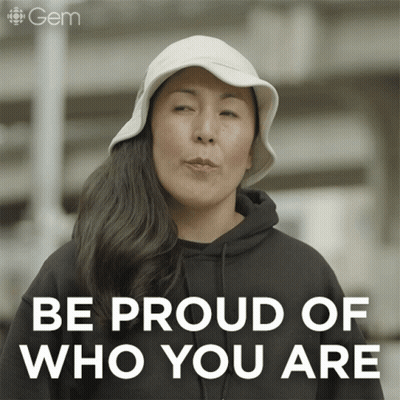 Woman In White Hat And Black Hoodie Be Proud Of Who You Are GIF