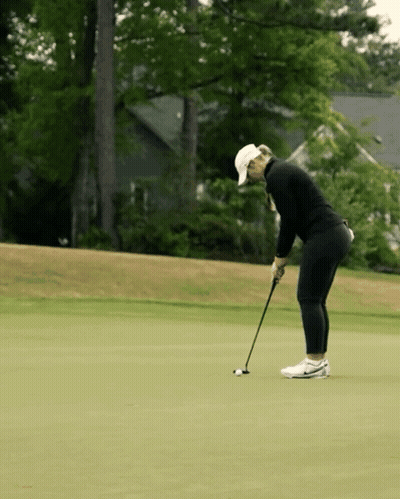 Woman In White Hat On Golf Course GIF