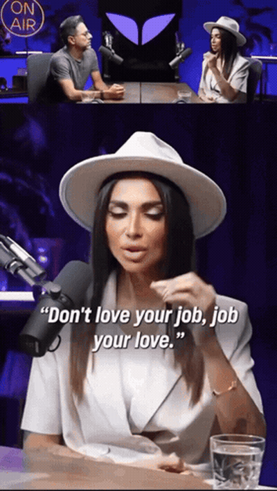 Woman in White Hat Says Don't Love Your Job Job Your Love
