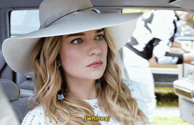 Woman In White Hat Whines In Car GIF