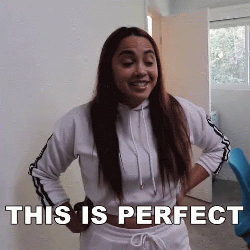 Woman In White Hoodie And Sweatpants Says Perfect GIF