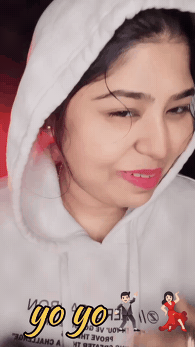 Woman In White Hoodie Saying Yo Yo GIF