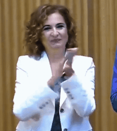 Woman In White Jacket Clapping Hands GIF
