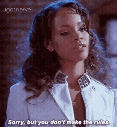 Woman In White Jacket Saying Sorry But You Dont Make The Rules GIF