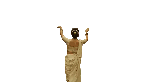 Woman In White Saree Holding Hands Sticker