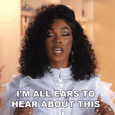 Woman In White Shirt I'm All Ears GIF
