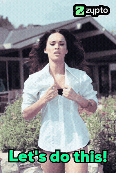 Woman In White Shirt Lets Do This GIF