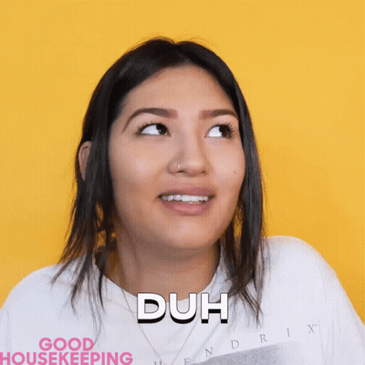 Woman In White Shirt Saying Duh GIF