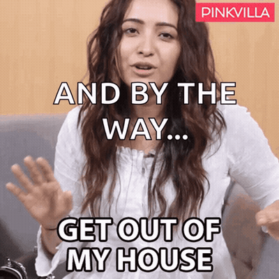 Woman In White Shirt Saying Get Out GIF