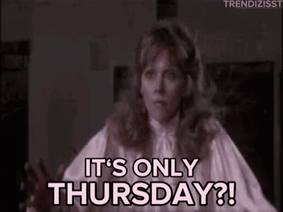 Woman In White Shirt Saying It's Only Thursday GIF