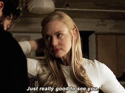 Woman In White Shirt Saying Just Really Good To See You GIF
