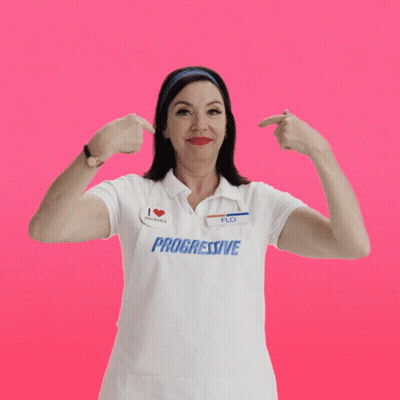 Woman In White Shirt Saying Progressive GIF