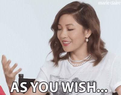 Woman In White Shirt Says As You Wish GIF
