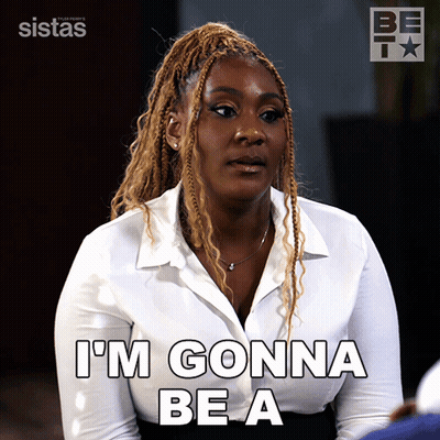 Woman In White Shirt Says I'm Gonna Be A GIF