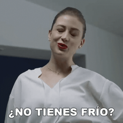 Woman In White Shirt Says No Tienes Frio GIF