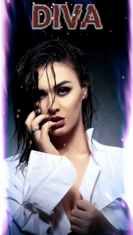 Woman In White Shirt With Diva GIF