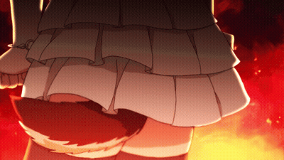 Woman In White Skirt With Red Tail GIF