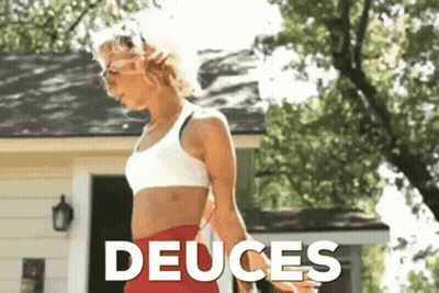 Woman In White Sports Bra Red Shorts Deuces House GIF