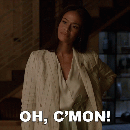 Woman In White Suit Saying Oh C'mon GIF